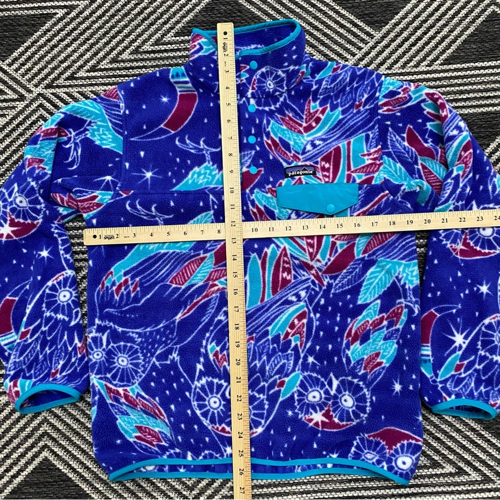 Patagonia Synchilla Harvest Moon Owls Snap-T Fleece Pullover Geometric  Jacket - Picture 5 of 5